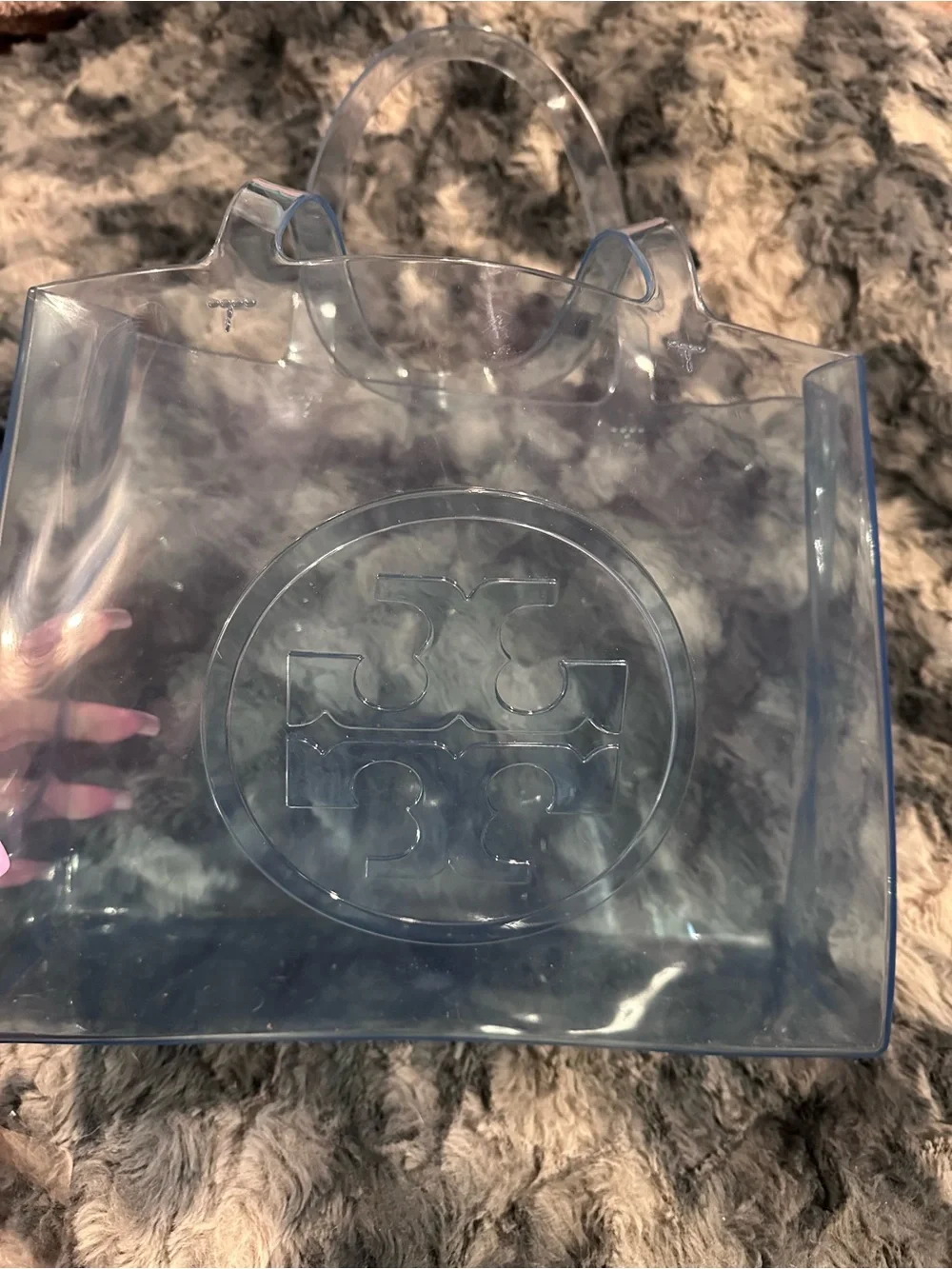 Tory Burch clear blue tote